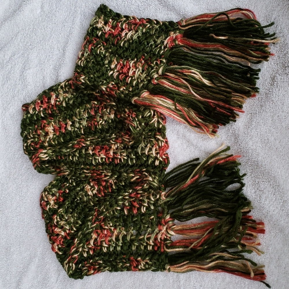 New Handmade Crochet Fringe Scarf